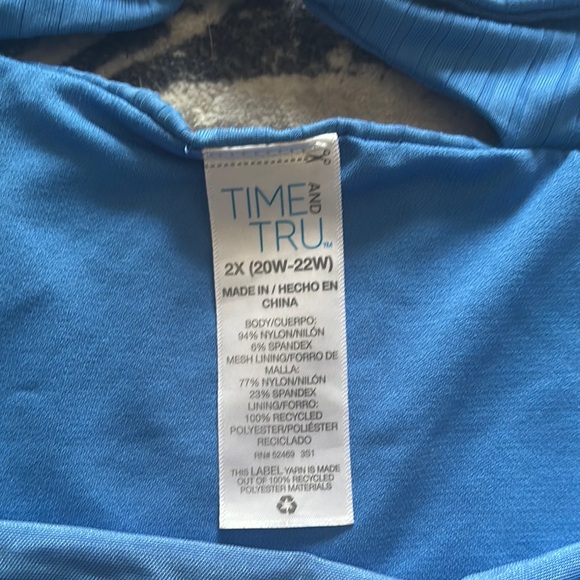 Time and Tru Blue Bikini Set 2x - Picture 3 of 4